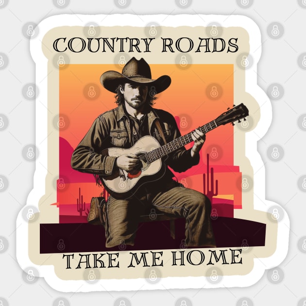 Country Roads take me home Sticker by Katab_Marbun